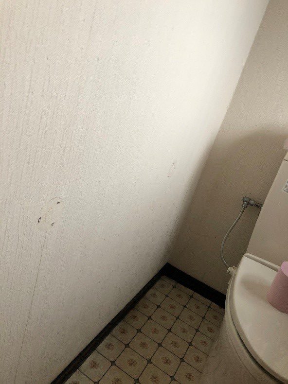 トイレ内クロスの貼り換え